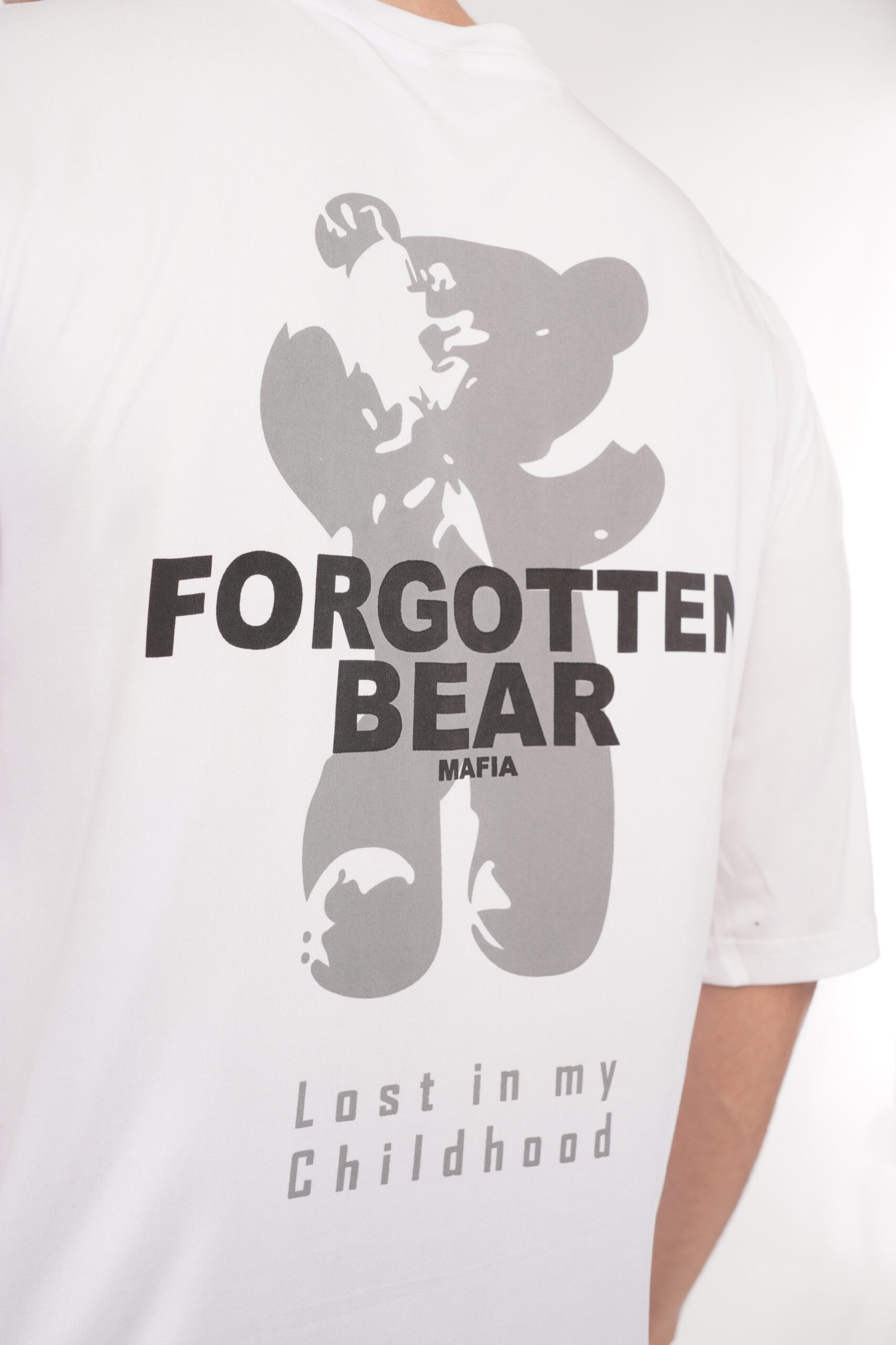 men white oversized graphic t shirt | forgotten bear print streetwear tee men white oversized graphic t shirt | forgotten bear print streetwear tee