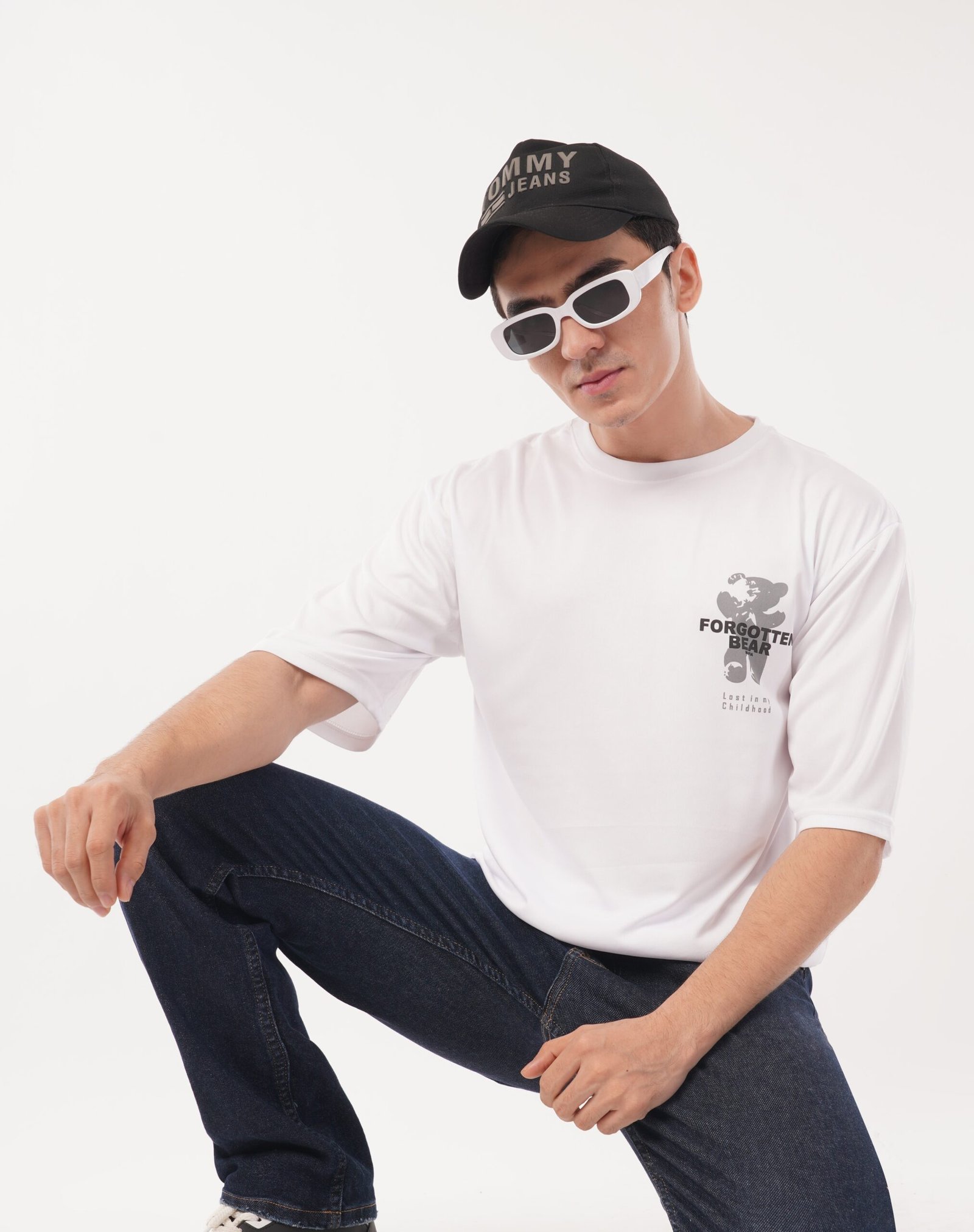 men white oversized graphic t shirt | forgotten bear print streetwear tee men white oversized graphic t shirt | forgotten bear print streetwear tee